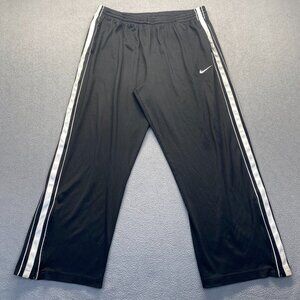 Nike Sweatpants Mens XLarge Black White 3 Stripe Active Warmup Pants Straight
